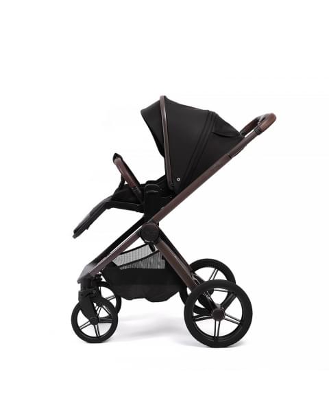 Коляска детская Peppy Monaco thermo 2 в 1 Black (черный), рама серо-коричневая