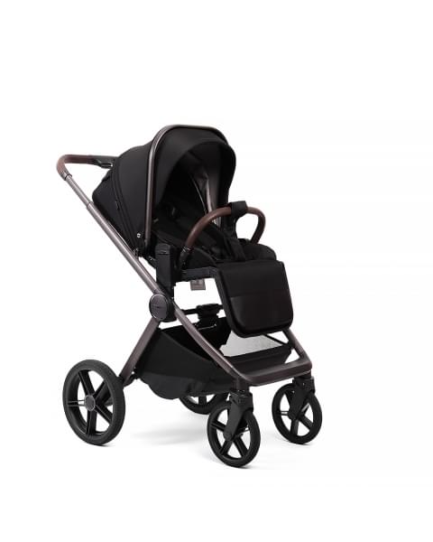 Коляска детская Peppy Monaco thermo 2 в 1 Black (черный), рама серо-коричневая