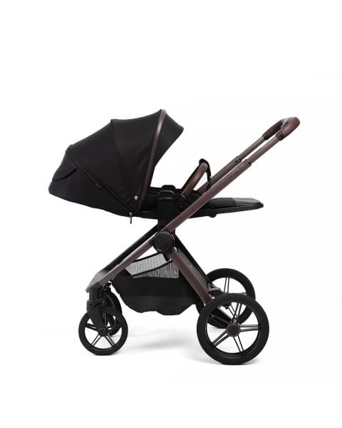 Коляска детская Peppy Monaco thermo 2 в 1 Black (черный), рама серо-коричневая