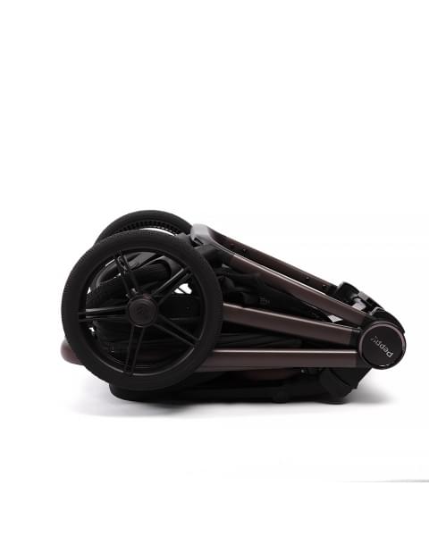 Коляска детская Peppy Monaco thermo 2 в 1 Black (черный), рама серо-коричневая