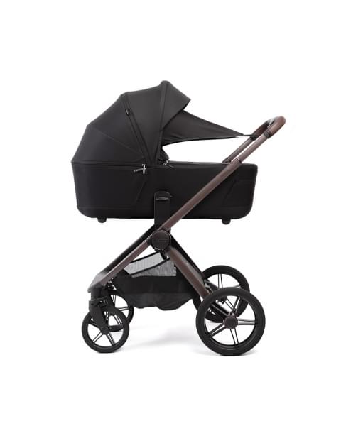 Коляска детская Peppy Monaco thermo 2 в 1 Black (черный), рама серо-коричневая