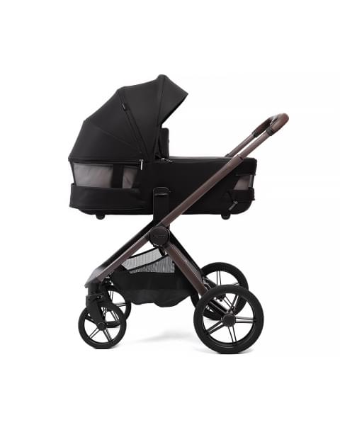 Коляска детская Peppy Monaco thermo 2 в 1 Black (черный), рама серо-коричневая