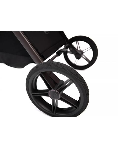 Коляска детская Peppy Monaco thermo 2 в 1 Black (черный), рама серо-коричневая