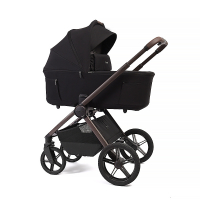 Коляска детская Peppy Soho 2 в 1 Black (черный), рама шоколад