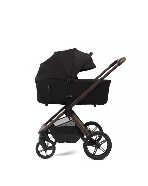 Коляска детская Peppy Soho 2 в 1 Black (черный), рама шоколад