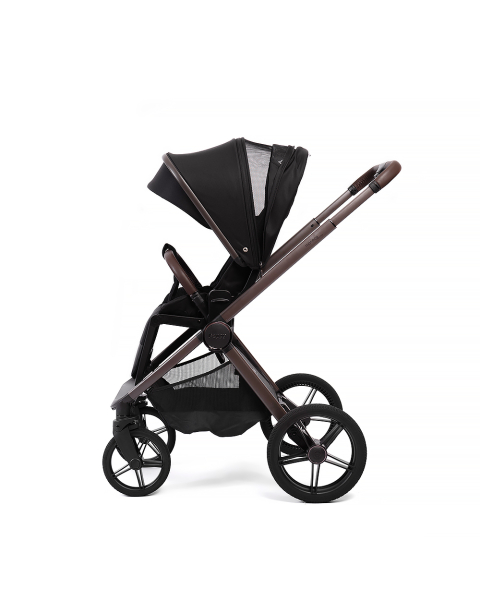 Коляска детская Peppy Soho 2 в 1 Black (черный), рама шоколад