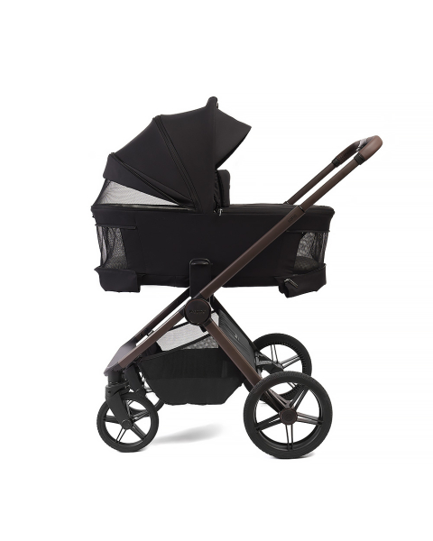 Коляска детская Peppy Soho 2 в 1 Black (черный), рама шоколад