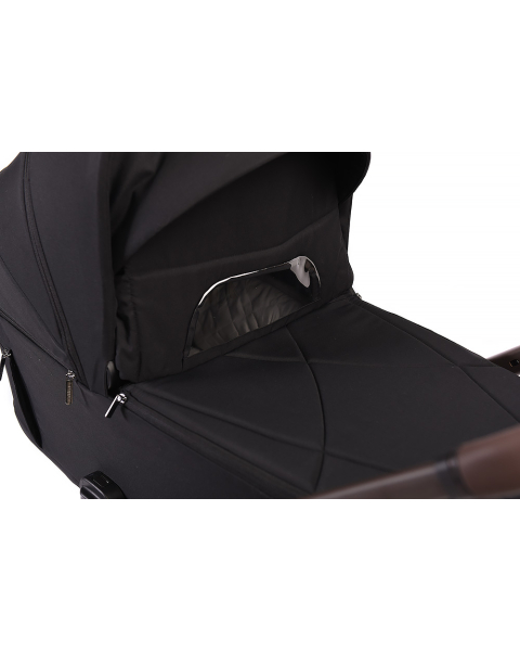 Коляска детская Peppy Soho 2 в 1 Black (черный), рама шоколад