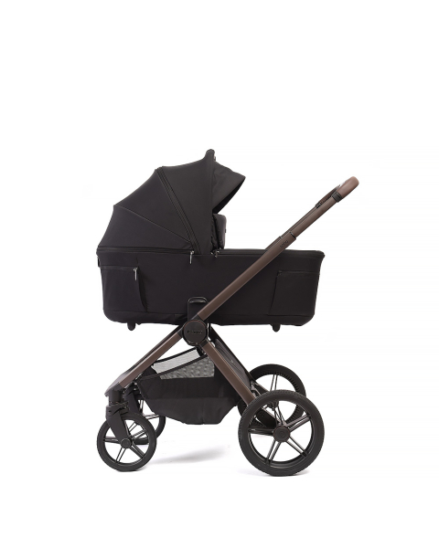 Коляска детская Peppy Soho 2 в 1 Black (черный), рама шоколад