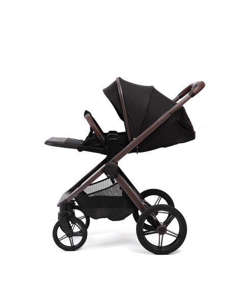 Коляска детская Peppy Soho 2 в 1 Black (черный), рама шоколад