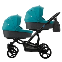 Коляска для двойни 2 в 1 AroTeam Twinat Duo 19, 03 (Серый / Морская волна)