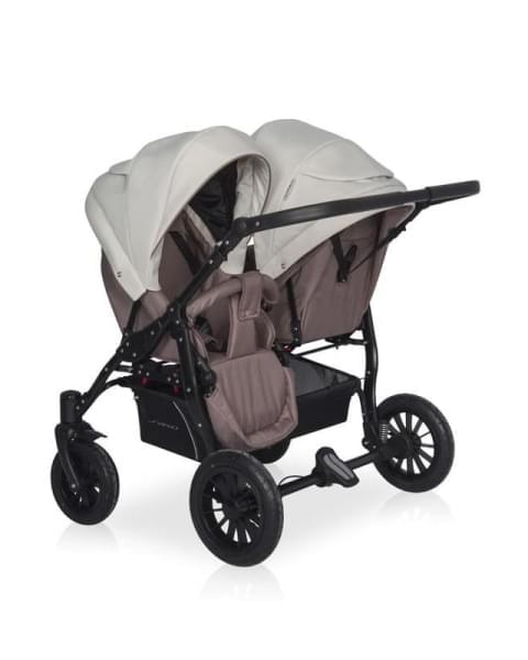 Коляска для двойни 2 в 1 Riko Basic Saxo, 03 (Бежевый / Коричневый)