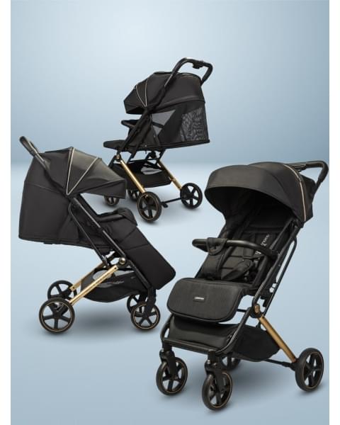 Коляска прогулочная Amarobaby Route, Черный / Золотой