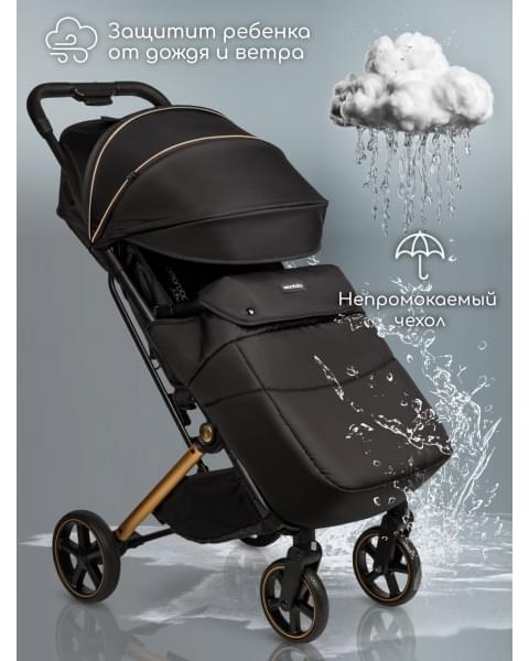 Коляска прогулочная Amarobaby Route, Черный / Золотой