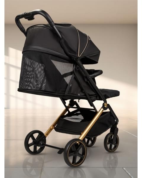 Коляска прогулочная Amarobaby Route, Черный / Золотой