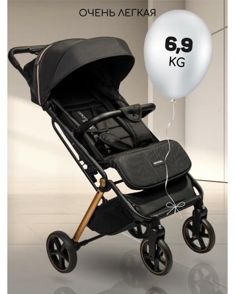 Коляска прогулочная Amarobaby Route, Черный / Золотой