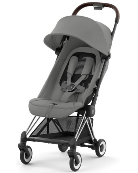 Коляска прогулочная Cybex Coya шасси Chrome Brown, Mirage Grey (Серый)