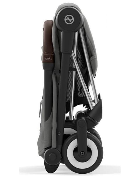 Коляска прогулочная Cybex Coya шасси Chrome Brown, Mirage Grey (Серый)