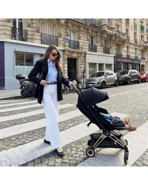 Коляска прогулочная Cybex Coya шасси Chrome Brown, Mirage Grey (Серый)