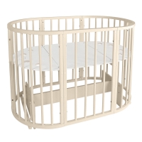 Кровать детская INDIGO Simple 7в1 с поперечным маятником (слоновая кость)