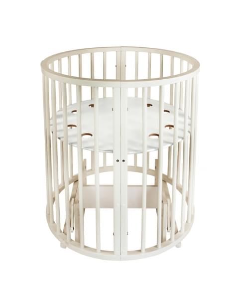 Кровать детская INDIGO Simple 7в1 с поперечным маятником (слоновая кость)