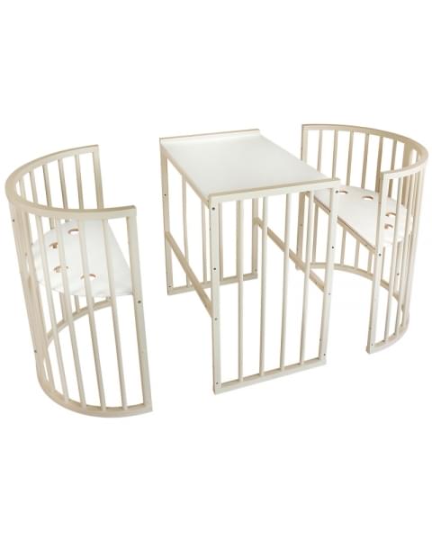 Кровать детская INDIGO Simple 7в1 с поперечным маятником (слоновая кость)