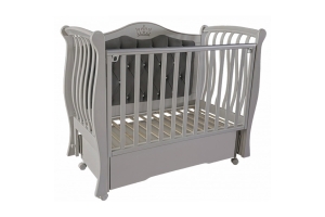 Кровать детская "Luiza-333" с мягкой спинкой (универсальный маятник+колеса, автостенка съемная, ящик (лунная ночь)