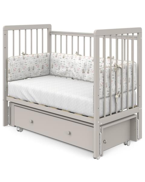 Кровать детская Indigo Vista маятник на колесах, ящик кашемир