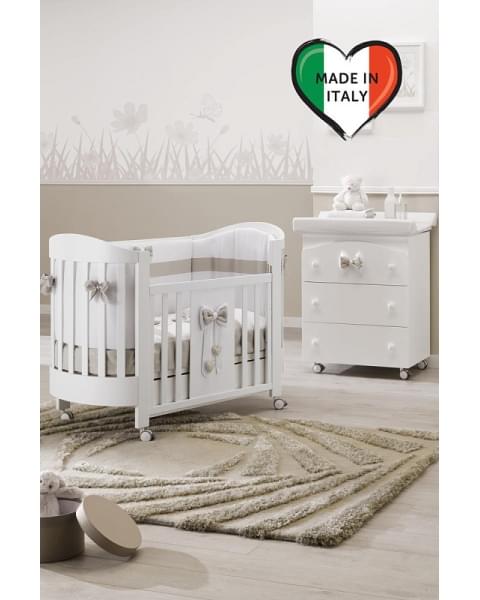 Детская кровать Erbesi Lilli овальная с матрасом белый