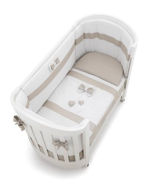 Детская кровать Erbesi Lilli овальная с матрасом белый