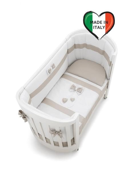 Детская кровать Erbesi Lilli овальная с матрасом белый