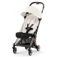 Прогулочная коляска Cybex Coya Off White с дождевиком и бампером/Rosegold