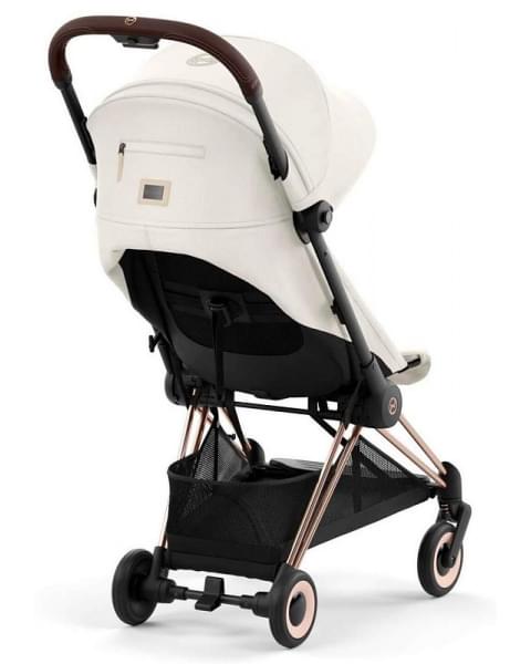 Прогулочная коляска Cybex Coya Off White с дождевиком и бампером/Rosegold