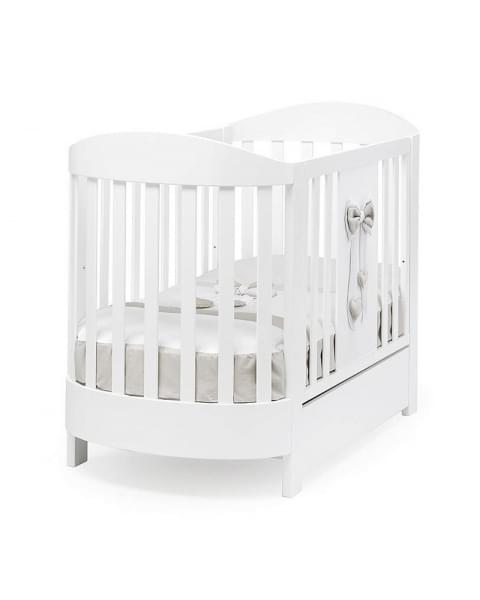 Детская кровать Erbesi Lilli овальная с матрасом белый