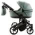 Детская коляска для двойни Adamex Leo Duo Deluxe 3 в 1 DUO-SA20 (СЕРО-ЗЕЛЁНАЯ КОЖА)