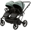 Детская коляска для двойни Adamex Leo Duo Deluxe 3 в 1 DUO-SA20 (СЕРО-ЗЕЛЁНАЯ КОЖА)