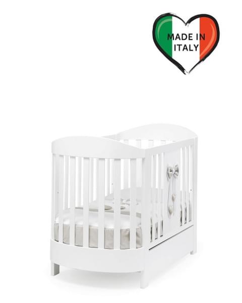 Детская кровать Erbesi Lilli овальная с матрасом белый