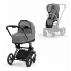 Коляска 2 в 1 Cybex Priam IV шасси Matt Black, Soho Grey (Серый)