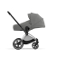 Коляска 2 в 1 Cybex Priam IV шасси Matt Black, Soho Grey (Серый)