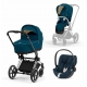 Коляска 3 в 1 Cybex Priam IV шасси Chrome Black, Mountain Blue (Синий)