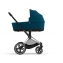 Коляска 3 в 1 Cybex Priam IV шасси Chrome Black, Mountain Blue (Синий)