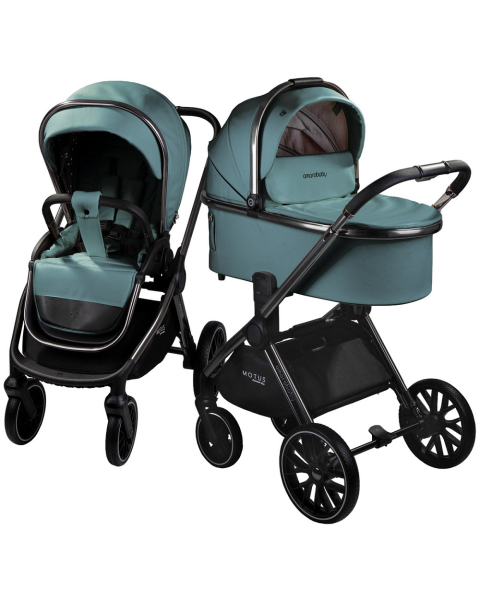 Детская коляска AmaroBaby Motus Premium Ecco 3 в 1 с автокреслом Rant Miro лагуна