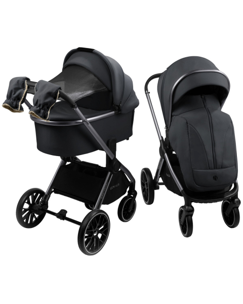 Детская коляска AmaroBaby Genius 3 в 1 с автокреслом Rant Miro серый