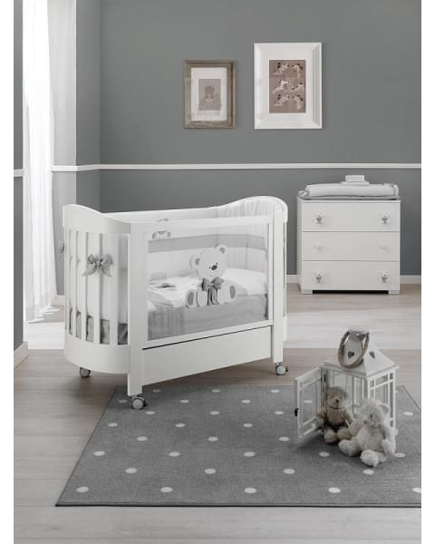 Детская кровать Erbesi Tato Ovale (Тато овальная) белый/серый