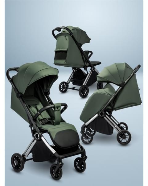 Прогулочная коляска Amarobaby Handy, зеленый/серебряный
