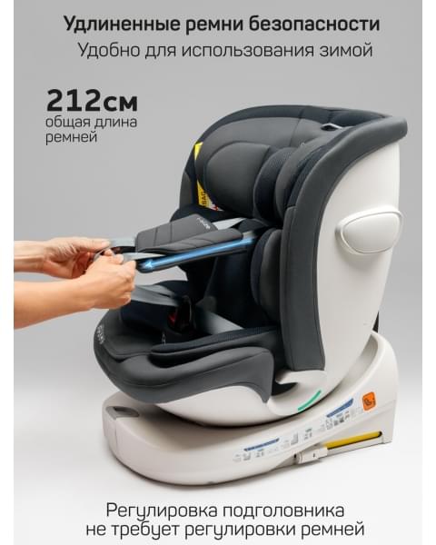 Детское удерживающее устройство Amarobaby Defender, i-Size, 40-150 см, серый