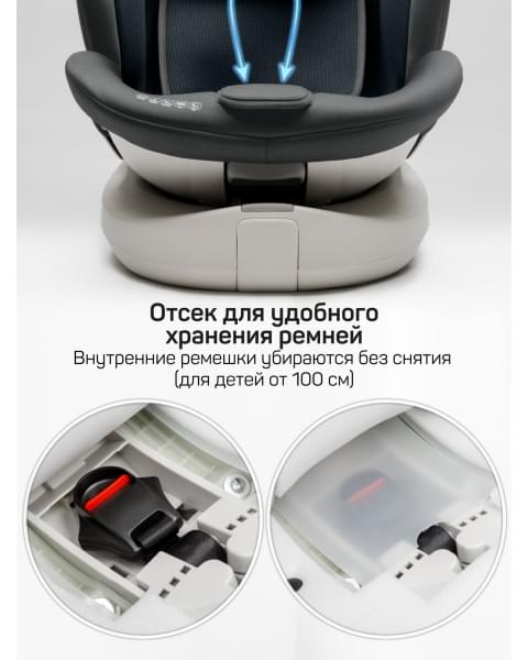 Детское удерживающее устройство Amarobaby Defender, i-Size, 40-150 см, серый