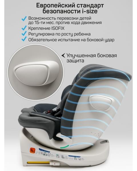 Детское удерживающее устройство Amarobaby Defender, i-Size, 40-150 см, серый