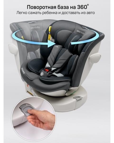 Детское удерживающее устройство Amarobaby Defender, i-Size, 40-150 см, серый
