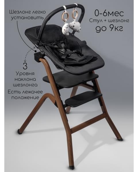 Стульчик для кормления 3 в 1 Amarobaby Winnie черный
